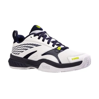 Abbildung von K SWISS Speedex HB Tennisschuh für Sandplätze, Herren, Größe: 41, White/peacoat/lime green Leder und textil