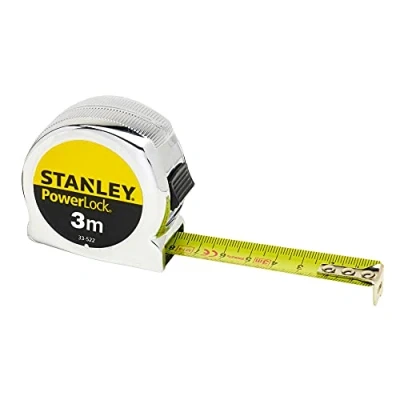 Abbildung von Stanley Bandmaß Micro Powerlock (3 m Länge, Feststeller, Rücklauf, Gürtelclip, verchromt, Mylar Schutzschicht) 0 33 522