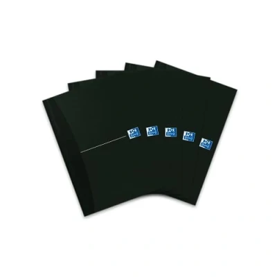 Abbildung von Oxford gebundenes Buch A5 liniert 192 Seiten, smart black/schwarz, 5 Stück