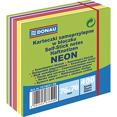 Abbildung von DONAU 7574031 99 Notes Würfel Haftnotizen Selbstklebende/ Haftnotizzettel Sticky 76x76mm, 1x400 Blatt, Notizblöcke quadratisch für Büro Schule