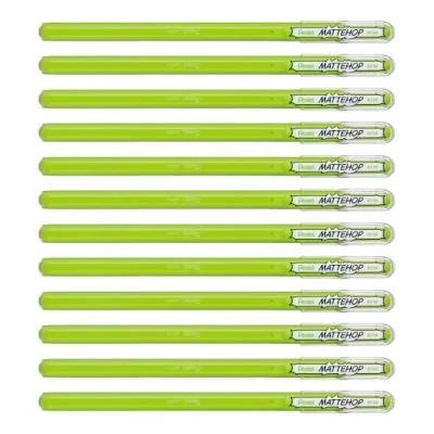 Abbildung von Pentel Mattehop Gelroller, 1,0 mm, Gelb/Grün, 12 Stück