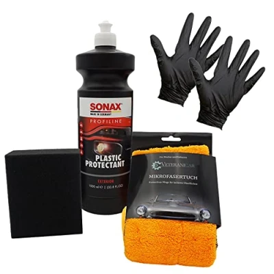 Abbildung von Sonax Profiline Plastic Protectant Kunststoffpflege 1,0L Set außen (4 Teilig)