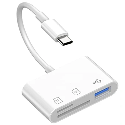 Abbildung von USB C SD Kartenleser Adapter, Typ Micro TF 3 in 1 auf Kamera Speicherkartenleser Adapter für UBC Geräte