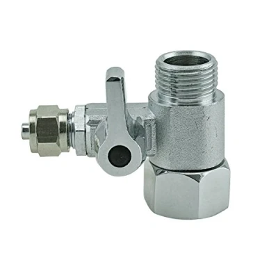 Abbildung von T Stück 3/8x3/8x1/4&quot; Schlauch Wasseranschluß m. Absperrhahn Adapter zum Anschluss von 2 Geräten