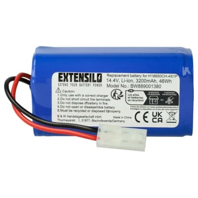 Abbildung von EXTENSILO Akku kompatibel mit Xiaomi Robot Vacuum E12, SKV4136GL, Mi Mop Essential Home Cleaner Heimroboter (3200 mAh, 14,4 V, Li Ion)