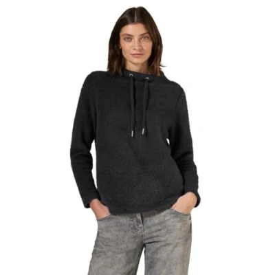 Abbildung von Cecil Federgarn Langarmshirt, Damen, Größe: XXL, Schwarz