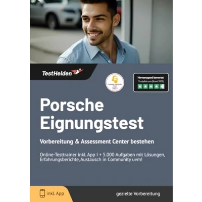 Abbildung von Porsche Eignungstest Vorbereitung &amp; Assessment Center bestehen: Online Testtrainer inkl. App I + 5.000 Aufgaben mit Lösungen, Erfahrungsberichte, Austausch in Community uvm!