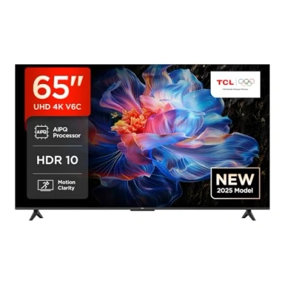 Abbildung von TCL 65V6C 65 Zoll Direct LED TV, 4K HDR Fernseher, Smart TV mithilfe von Google (Dolby Audio, Motion Clarity, Kompatibel mit Assistant &amp; Alexa)