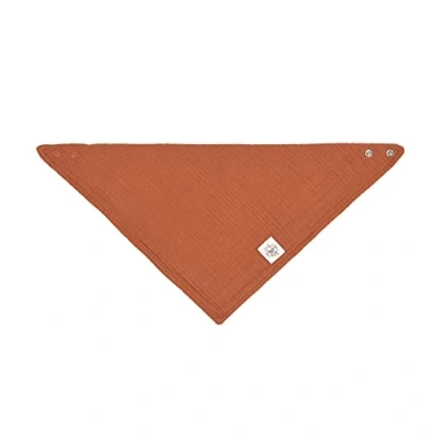 Abbildung von LÄSSIG Baby Kinder Muslin GOTS zertifiziert Mull Dreieckstuch Lätzchen Baumwolle Druckknopf doppellagig/Bandana rust
