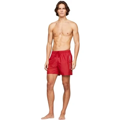 Abbildung von Tommy Hilfiger Original Drawstring Badeshorts, Herren, Größe: Small, Primary red