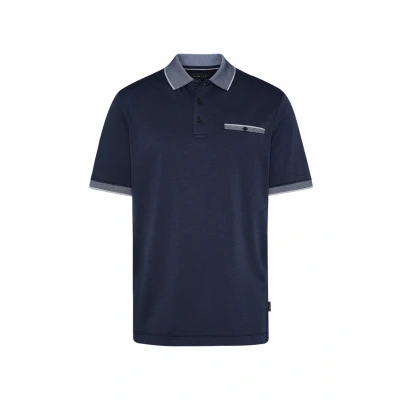Abbildung von bugatti MIT Kontraststreifen Poloshirt, Herren, Größe: Small, Marine