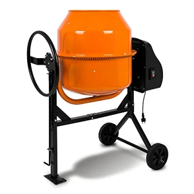 Abbildung von EBERTH Betonmischer 140L Elektrisch, 550W Motor, Gestell, Trommel und Zahnkranz aus Stahl, Zementmischer