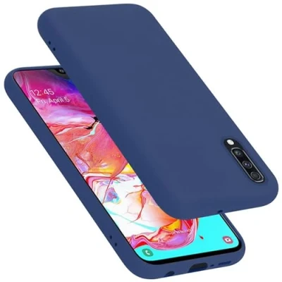 Abbildung von Cadorabo Hülle kompatibel mit Samsung Galaxy A70 / A70s Silikon Handyhülle für Case aus flüssigem stoßfeste dünne TPU Schutzhülle Liquid BLAU