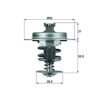 Abbildung von MAHLE ORIGINAL TX 67 83D Kühlwasserthermostat 83 55 mit Dichtung PEUGEOT: 306 Schrägheck, 206 307 CITROËN: C4 I C8