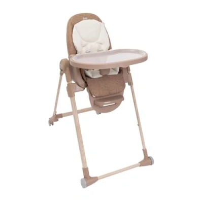 Abbildung von Chicco Polly Armonia Entwicklungshochstuhl für Kinder von 0 Monaten bis 40 kg, Liegestuhl mit verstellbarer Höhe und Fußstütze, 4 Räder, kompakte Verriegelung, Rot