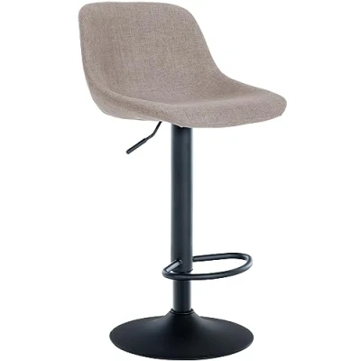 Abbildung von CLP Barhocker Loft I Tresenstuhl Mit Rückenlehne 360 Grad Drehstuhl Höhenverstellbar Für Küche Und Theke, Farbe:Taupe, Material:Stoff