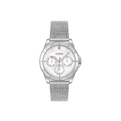 Abbildung von HUGO Multi Zifferblatt Quarz Uhr für Damen Kollektion #Dance mit farbenes Edelstahlarmband