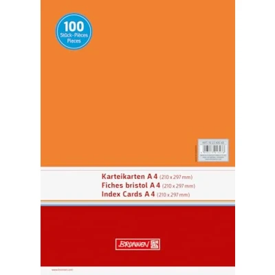 Abbildung von Brunnen 102240040 Karteikarte (A4 unliniert, 100 Stück, eingeschweißt) orange