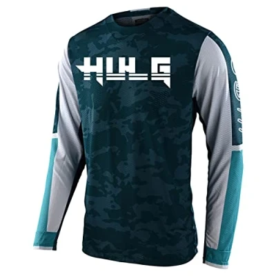 Abbildung von Radfahren Jersey Herren Mountainbike Motocross Langarm MTB T Shirt,Shirt Downhill Fahrrad Schnelltrocknend (Color 16,XXL)