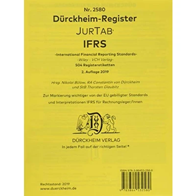 Abbildung von DürckheimRegister IFRS / IAS: 480 Registeretiketten (sog. Griffregister) für IFRS/IAS, z.B Wiley nur Art/§§ und Zahlen ohne Stichworte In jedem Fall auf der richtigen Seite