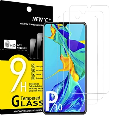 Abbildung von NEW&#039;C 3 Stück, Panzer Schutz Glas für Huawei P30, Frei von Kratzern, 9H Härte, HD Displayschutzfolie, 0.33mm Ultra klar, Ultrabeständig