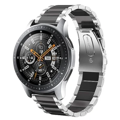 Abbildung von SUNDAREE Kompatibel mit Armband Galaxy Watch 46MM SM R800/Watch 3 45MM/S3 Frontier Classic/Garmin Venu 3/Huawei GT3 46MM/TicWatch Pro 3,22MM Metall Bicolor Metallarmband Edelstahl Uhrenarmband