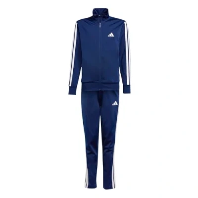 Abbildung von adidas Unisex Kinder ESSENTIALS CLIMACOOL STRIPES TRACKSUIT, dark blue/white, 9 10 Years