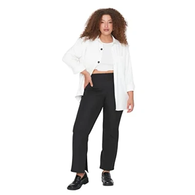 Abbildung von TRENDYOL Frau Große Größen Hoher Bund Wide Leg Flared Hosen in großen