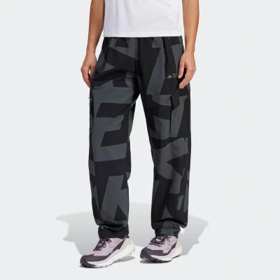 Abbildung von Adidas Terrex Xploric Cargo Printed Outdoorhose, Damen, Größe: XS, Black/carbon