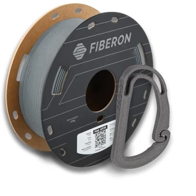 Abbildung von Polymaker Fiberon PA6 GF Glasfaser Nylon Filament, 1,75 mm, Grau, 500 g, verbesserte harte Kantenspule, Nylon, verwindungsfrei, 3D Druck Filament