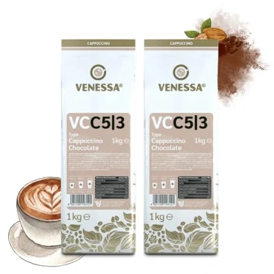 Abbildung von VENESSA Cappuccino Chocolate VC5/3 Aromatisiertes Getränkepulver 2 x 1kg mit löslichem Kaffee und Kakaopulver Cremig feiner Kakaonote für Ihren Vendingautomaten!