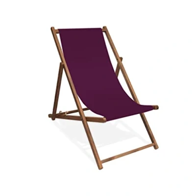 Abbildung von MultiBrands Liegestuhl, Holz, Aubergine ohne Armlehne mit dunkelbrauner Lasur, klappbar