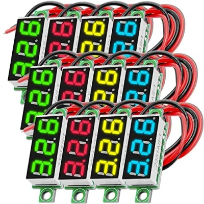 Abbildung von AZDelivery 3 x 0,28 Zoll Mini Digital Voltmeter mit 7 Segment LED Anzeige 2,5V 30V, Spannungsanzeige, Spannungsmess Modul inklusive E Book!