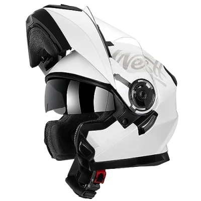 Abbildung von Westt Klapphelm Motorradhelm, Integralhelm mit Doppelvisier, ECE R 22.06 Motocross Helm für Erwachsene Frauen und Männer