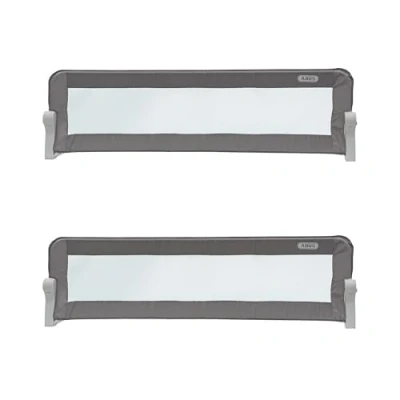 Abbildung von ABUS Bettgitter Eric für Babys und Kinder Rausfallschutz Elternbetten, Kinderbetten, Familienbetten faltbar Reisen 2er Set (150 cm) Grau