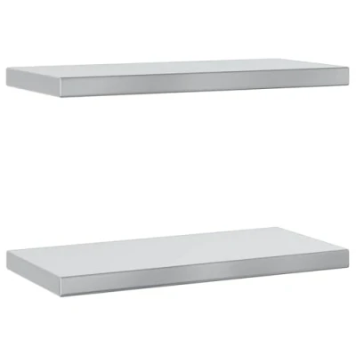 Abbildung von vidaXL Regal Wandregale 2 Stk. 50x23,5x3 cm Silbern Edelstahl, 1 tlg.