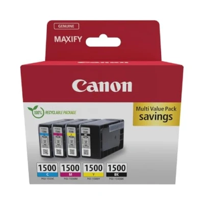 Abbildung von Canon PGI 1500 BK/C/M/Y Tintenpatrone (Set, 4 tlg., Original Druckerpatronen, schwarz / cyan magenta gelb)