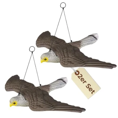 Abbildung von GarPet Vogel Schreck 2x Taubenabwehr Vogelabwehr Falke Attrappe Tauben Set