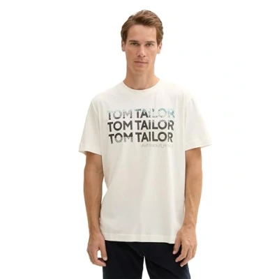 Abbildung von TOM TAILOR Herren T Shirt mit Fotoprint, 10332 Off White, XL
