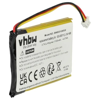 Abbildung von vhbw Li Polymer Akku 1100mAh (3.7V) kompatibel mit Tastatur Keyboard Logitech IIIuminated Living Room K830 Ersatz für 533 000112, L/N 1406.