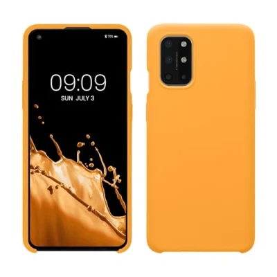 Abbildung von kwmobile Hülle kompatibel mit OnePlus 8T Silikon Handy Case Handyhülle weiche Oberfläche kabelloses Laden Fruity Orange