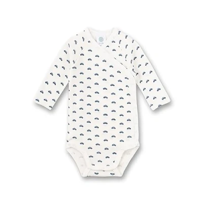 Abbildung von Sanetta Wickelbody Langarm Weiß Nachhaltiger und süßer für Jungen aus Bio Baumwolle. Baby 056