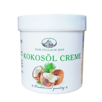 Abbildung von vom Pullach Hof Feuchtigkeitscreme KOKOSÖL CREME 250ml Feuchtigkeitspflege Hautpflege Körperpflege 70, Elastizität Balsam Salbe