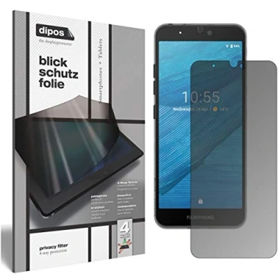 Abbildung von dipos I Blickschutzfolie matt kompatibel mit Fairphone 3 Sichtschutz Folie Display Schutzfolie Privacy Filter