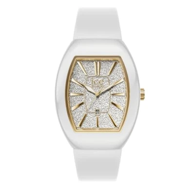 Abbildung von Ice Watch boliday Dome White Glitter Gold Weiße Damenuhr mit Silikonarmband 024033 (Small)