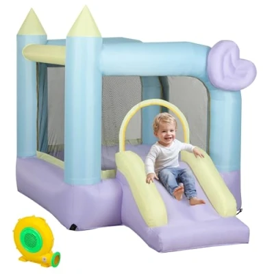 Abbildung von AIYAPLAY Hüpfburg mit Gebläse, Rutsche, Sprung Aufblasbare Springburg Tragetasche für Outdoor Indoor Kinder von 3 8 Jahren, 250 x 165 200 cm