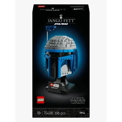 Abbildung von LEGO Star Wars 75408 Jango Fett Helm Mandalorian Bauset für Erwachsene Modell mit Ständer, Namensschild und Verstellbarer Antenne Geschenk Fans von Angriff der Klonkrieger