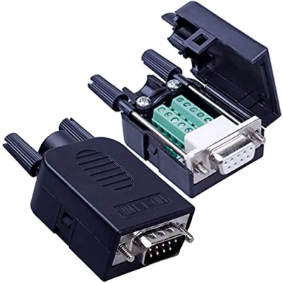 Abbildung von PENGLIN 2PCS DB9 Lötfreier RS232 D SUB Serielle bis 9 polige Anschlussklemme Stecker Adapter Steckverbinder Breakout Board mit Gehäuse Lange Schrauben Endrohr (Stecker + Buchse)