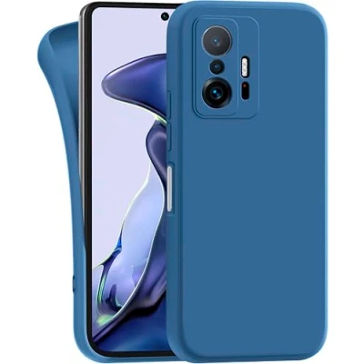 Abbildung von MyGadget Hülle für Xiaomi 11t Pro robuste Silikon Schutzhülle TPU Case Slim Silikonhülle Back Cover Kratzfest Handyhülle Matt Dunkelblau