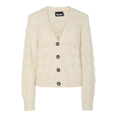 Abbildung von Pieces Bibbi Strickjacke, Damen, Größe: Large, Whitecap gray